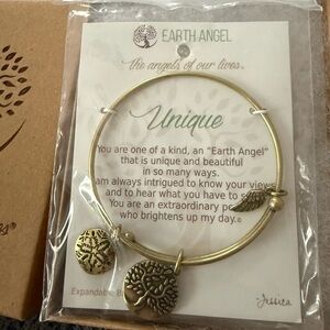 Earth Angel Gold Bangle Bracelet